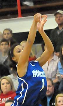 Kiara Moore launches a shot. (photo by Kevin Nagle)