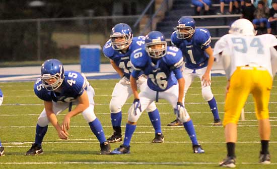 Walker Brown (45), Nick Hardin (16), Peyton Robertson (43) and punter Ethan Southard (1). (Photo by Kevin Nagle)