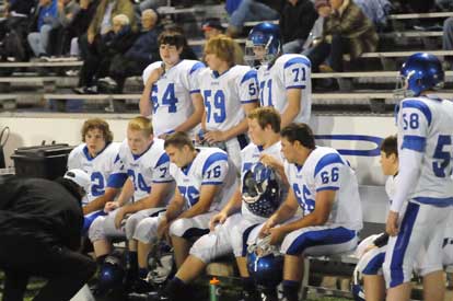 The Bryant offensive line. (Photo by Kevin Nagle)