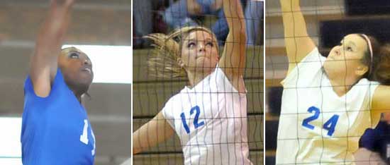 Brianna White, left; McKenzie Rice, center; and Brooke Howell, right. (Photos by Kevin Nagle)