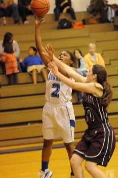 Jayla Anderson goes up for a shot. (Photo by Kevin Nagle)