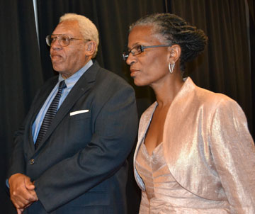 Curtis and Beverly Morrow of McDonalds restaurants make their way to the Starlight Gala, held at Bishop Park. Beverly Morrow has recently been named to the Board of Directors of the Boys and Girls Club of Bryant. (PHOTO BY Shontel Stott)