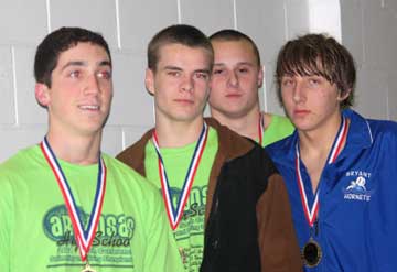 Bryant's winning quartet in the 200 free style relay. (Photo courtesy of Julia Combs)