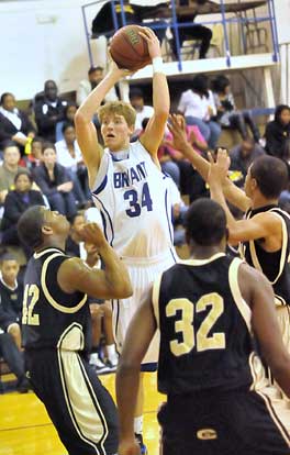 Bryant's Quinton Motto, 34, goes up for a shot. (Photo by Kevin Nagle)