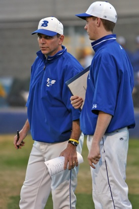 Bryant coach Kirk Bock and junior Jordan Taylor. (Photo by Rick Nation)