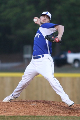 Caleb Milam picked up his first win of the season with five solid innings as the Bryant Hornets' starter Thursday night. (Photo by Rick Nation)