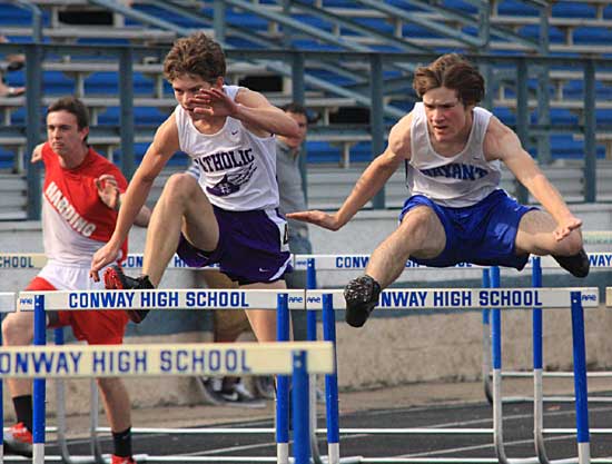 Spencer Sullivan competes in the 110 hurdles. (Photo courtesy of Carla Thomas)