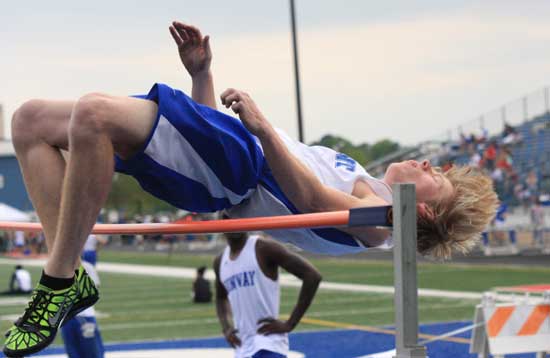 Troy Smith competes in the high jump Thursday at Conway. (Photo courtesy of Carla Thomas)