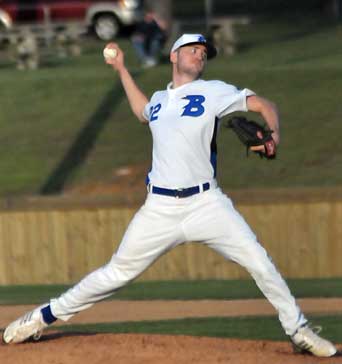 Caleb Milam delivers a pitch. (Photo by Kevin Nagle)