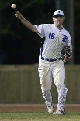 Tyler Brown throws to first. (Photo by Rick Nation)