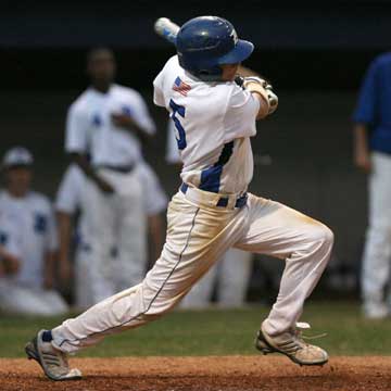 Chris Joiner slugs his first home run of the season. (Photo by Rick Nation)