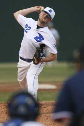 Caleb Milam was the winning pitcher in Game 2 Thursday. (Photo by Rick Nation)