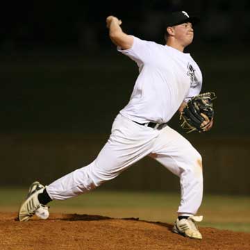 Tyler Brown pitched well in relief for Bryant. (PHoto by Rick Nation)