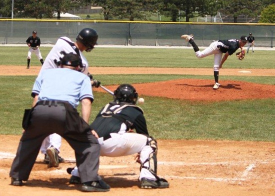 Bryant's Jordan Taylor delivers a pitch against Lincoln, Neb., Friday.  (Photo courtesy of Phil Pickett)