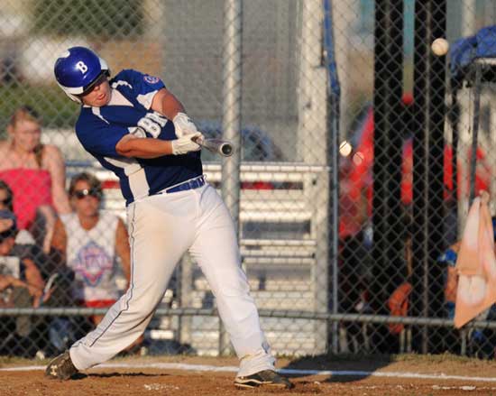 Jacob Ward launches his fourth-inning grand slam (Photo courtesy of Ron Boyd)