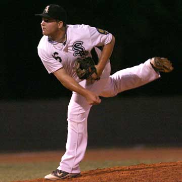 Landon Pickett threw seven solid innings on a bad ankle. (Photo by Rick Nation)