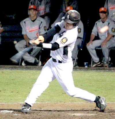 Hunter Mayall ties into one for his second homer in as many games. (Photo courtesy of Phil Pickett)