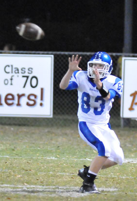 Bryant's Liam Miller sets to haul in a pass. (Photo by Kevin Nagle)