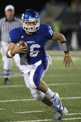 Quarterback Hayden Lessenberry rushed for 31 yards and passed for 361. (Photo by Rick Nation)