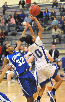 AnnMarie Keith goes up for a layup. (Photo by Kevin Nagle)