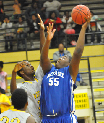 Bryant's Cameron Murray goes to the off-hand with a shot during Thursday's game. (Photo by Kevin Nagle)