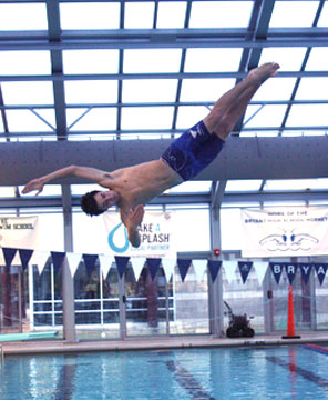 Justin Combs qualified for State with his diving performance Tuesday. (Photo courtesy of Julie Combs)