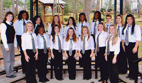 Front row (l to r): Holly Warner, Cayla Christian, Courtney Gough, Emily Buckley, Madeline McGee, Charitey Bilbruck, Haley Wiltshire Back row (l to r): Mrs. Julie White, Rachel Lyons, Kaylan Lowe, Caroline Sherwood, Susan Alarcon, Lauren Coleman, Kamara Hawkins-Price, Julia Ellis, Candice Guthrie, Taylor Huff