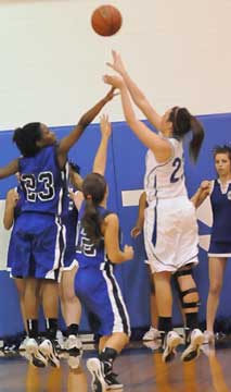 Aubree Allen, right, launches a shot. (Photo by Kevin Nagle)