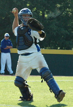 Bryant catcher Hayden Lessenberry. (Photo by Kevin Nagle)