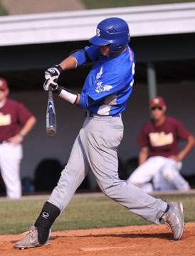 Tyler Nelson had two doubles and five runs batted in. (Photo by Kevin Nagle)
