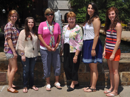 From left, Ashton Eley, Lilah Sledge, Tara Seale, Pat Harris, Whitney Meyer, and Emily Roberts.