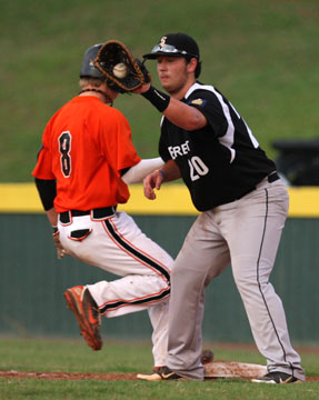 Bryant first baseman Cody Gogus. (Photo by Rick Nation)