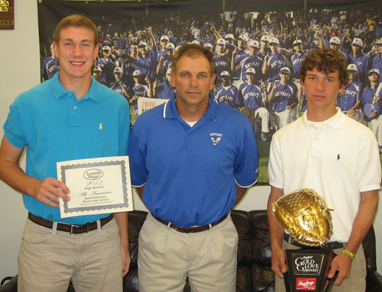 Nate Rutherford, Coach Kirk Bock and Ozzie Hurt. 