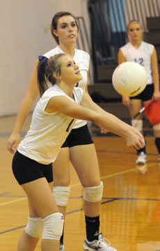 Madison Greeno (1) and Erica Smith. (Photo by Kevin Nagle)