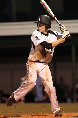 Evan Lee had two hits Monday night. (Photo by Rick Nation)
