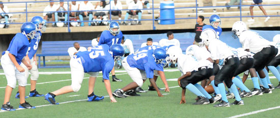 The Bryant White seventh grade defense shut out Little Rock Henderson. (Photo by Kevin Nagle)