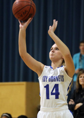 Riley Hill releases a shot. (Photo by Rick Nation)