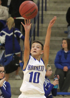 Garrett Cowart launches a shot during Thursday's game. (Photo by Rick Nation)