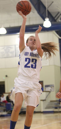 Kendal Rogers led Bryant with 7 points. (Photo by Rick Nation)