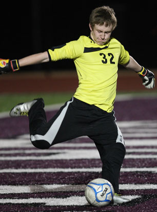 Bryant keeper Slade Lewis. (Photo by Rick Nation)