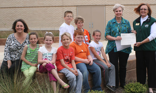 Front row, Hill Farm principal Stacy Smith, students Lexi Tombrello, Whitney Schleiff, Jonathan Armstrong, Will Owen, Anna Rabon, instructor Mary Armstrong, Project Wildlife Coordinator Pat Knighton; back row, students, Seth McCullough and Caleb Goines.