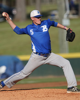 Nate Rutherford needed just 44 pitches to finish off the Lake Hamilton Wolves. (Photo by Rick Nation)