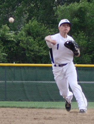 Second baseman Korey Thompson fires a throw to first. (Photo courtesy of J'Ann Lessenberry)