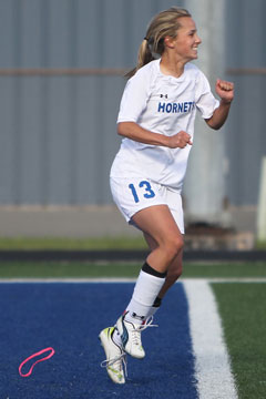 Bailey Gartrell celebrates a goal. (Photo by Rick Nation)