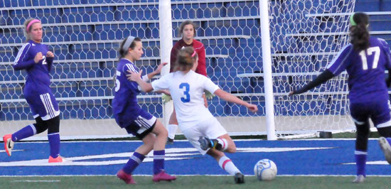 Morgan Hawkins (3) takes a shot. (PHoto by Kevin Nagle)