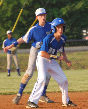 Cade Dupree leads off second.