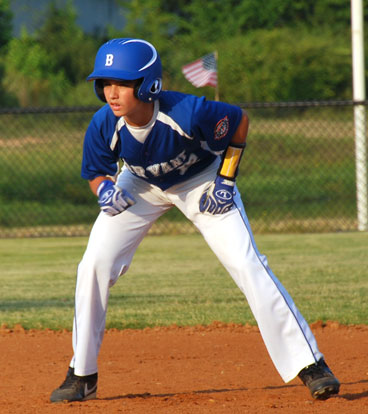 Logan Grant leads off first.