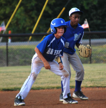 Sawyer Holt leads off second. 