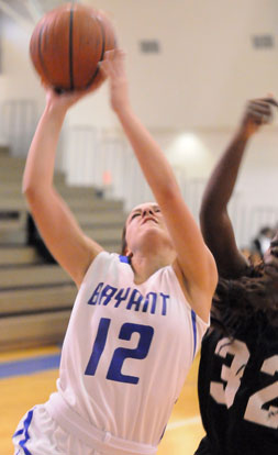 Maddie Baxter goes up for a layup. (Photo by Kevin Nagle)