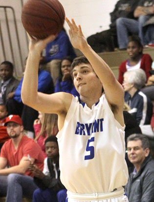 Senior Caleb Strain fires a shot. (Photo by Rick Nation)